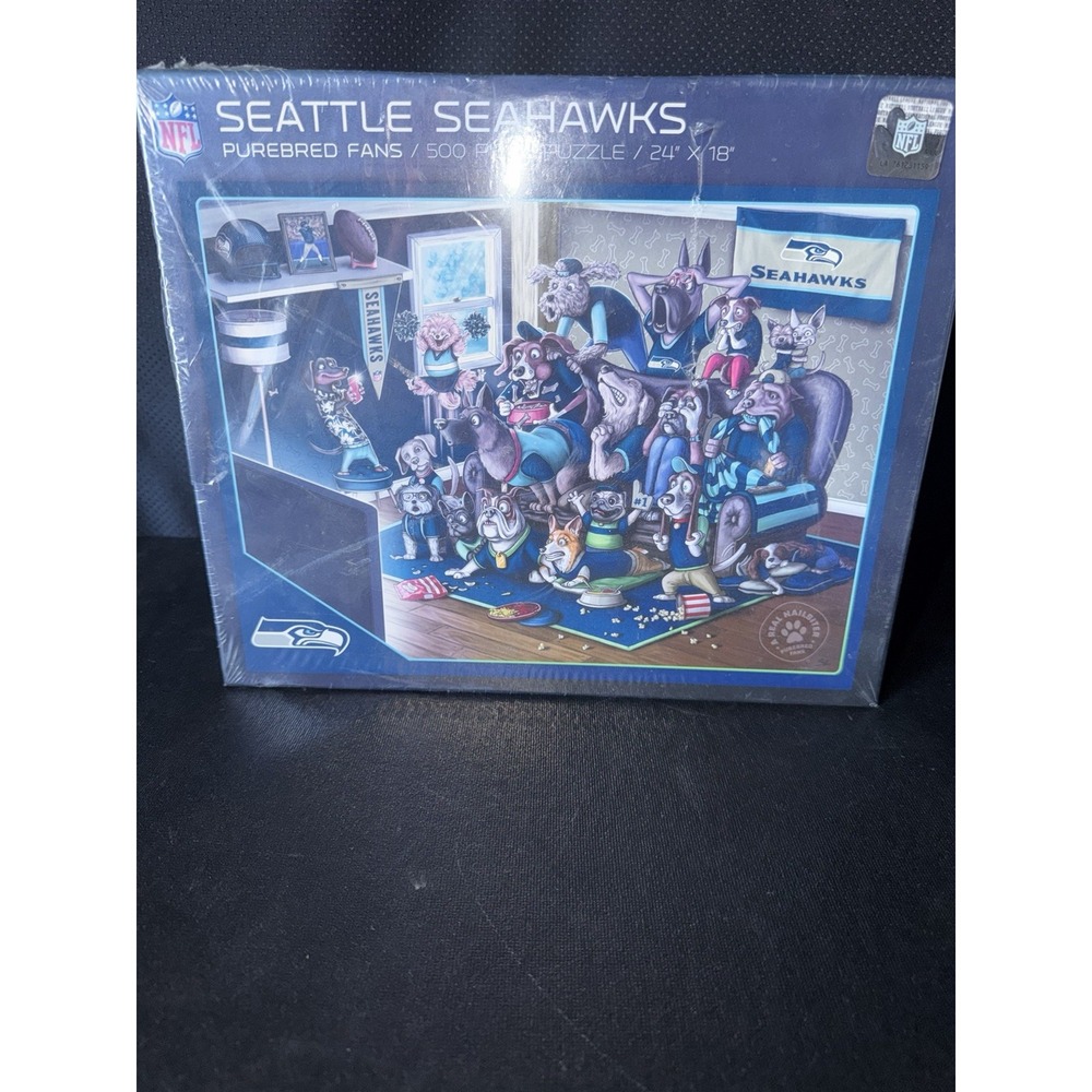 Seattle Seahawks 500 Piece Purebred Fans Real Nailbiter Puzzle Factory Sealed
